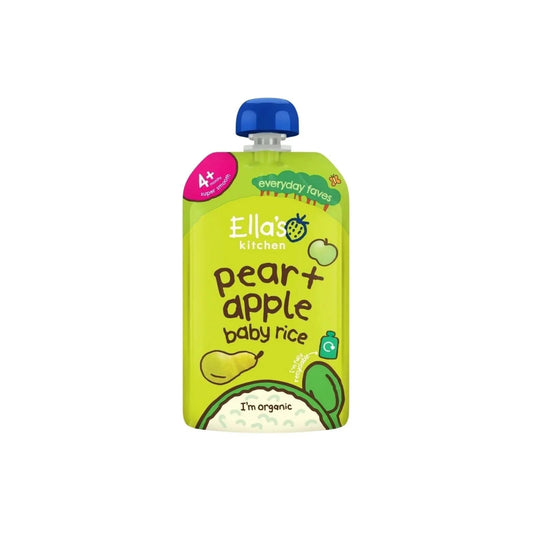 Ella's Kitchen Organic Pear & Apple Baby Rice Baby Pouch 4+ months 120g | Luxury Home Accessories | Heulog Glow