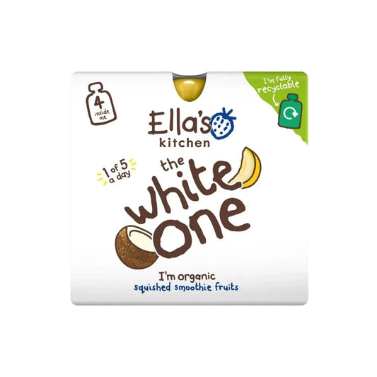 Ella's Kitchen Organic The White One Smoothie Multipack Baby Food Pouch 6+ months 360g (4x90g) | Luxury Home Accessories | Heulog Glow