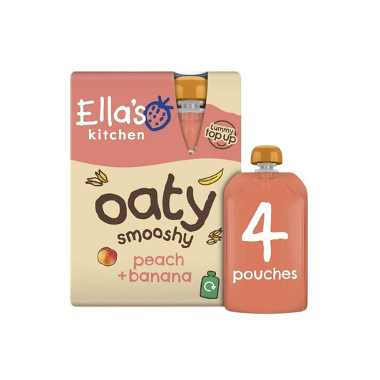 Ella's Kitchen Peach & Banana Oaty Smooshy 12+ months 360g (4x90g) | Luxury Home Accessories | Heulog Glow