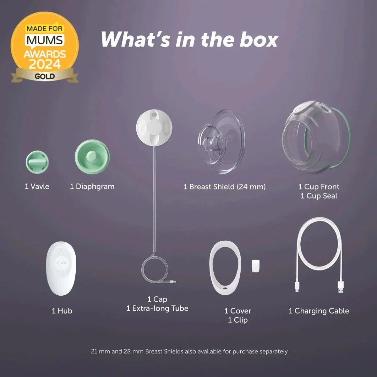 Elvie Stride Hands Free Single Electric Breast Pump | Luxury Home Accessories | Heulog Glow