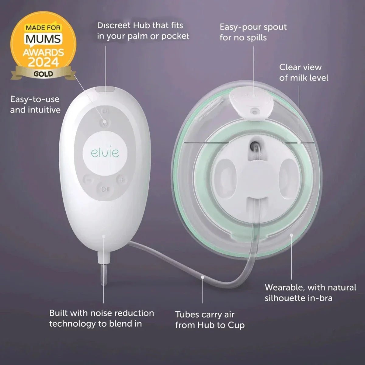 Elvie Stride Hands Free Single Electric Breast Pump | Luxury Home Accessories | Heulog Glow