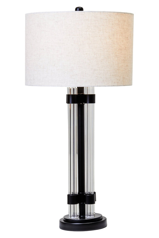 Eman Matte Black and Ivory Table Lamp | Luxury Home Accessories | Heulog Glow
