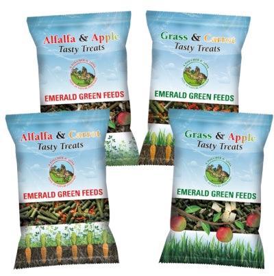Emerald Green Grass & Carrot Tasty Treats 230g - RSP £1.99 | Luxury Home Accessories | Heulog Glow
