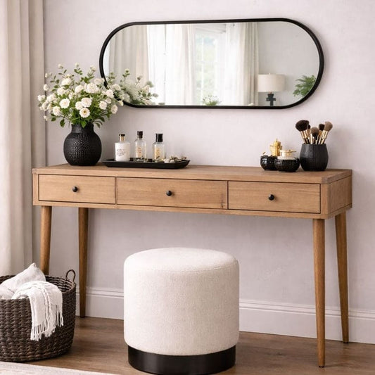 Emi - Black Metal Runway Oval Mirror - 120cm x 40cm
