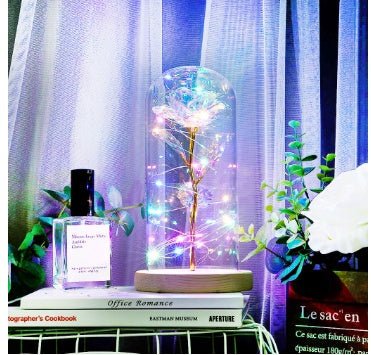 Enchanted Forever Rose Flower in Glass LED Light Christmas Decoration | Luxury Home Accessories | Heulog Glow