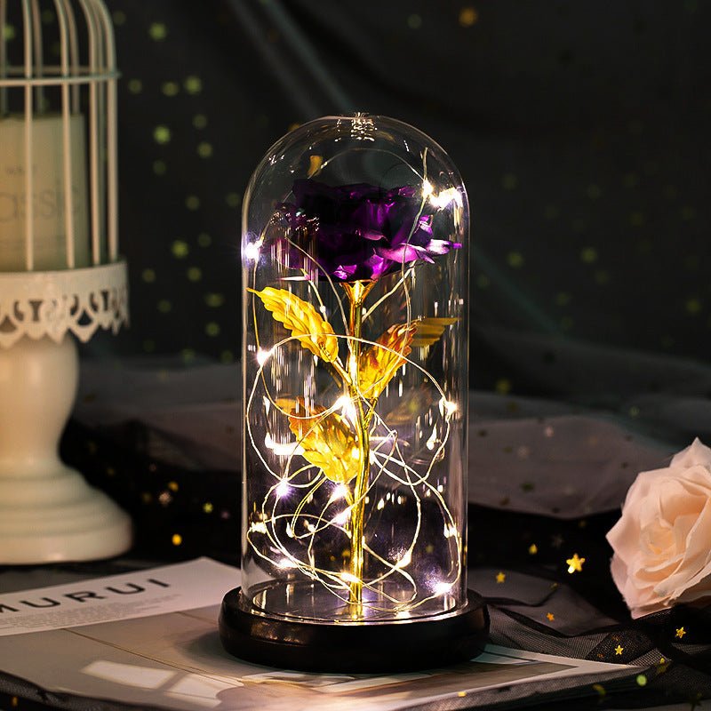 Enchanted Forever Rose Flower in Glass LED Light Christmas Decoration | Luxury Home Accessories | Heulog Glow