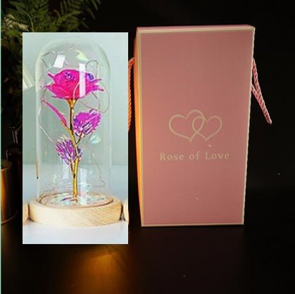 Enchanted Forever Rose Flower in Glass LED Light Christmas Decoration | Luxury Home Accessories | Heulog Glow