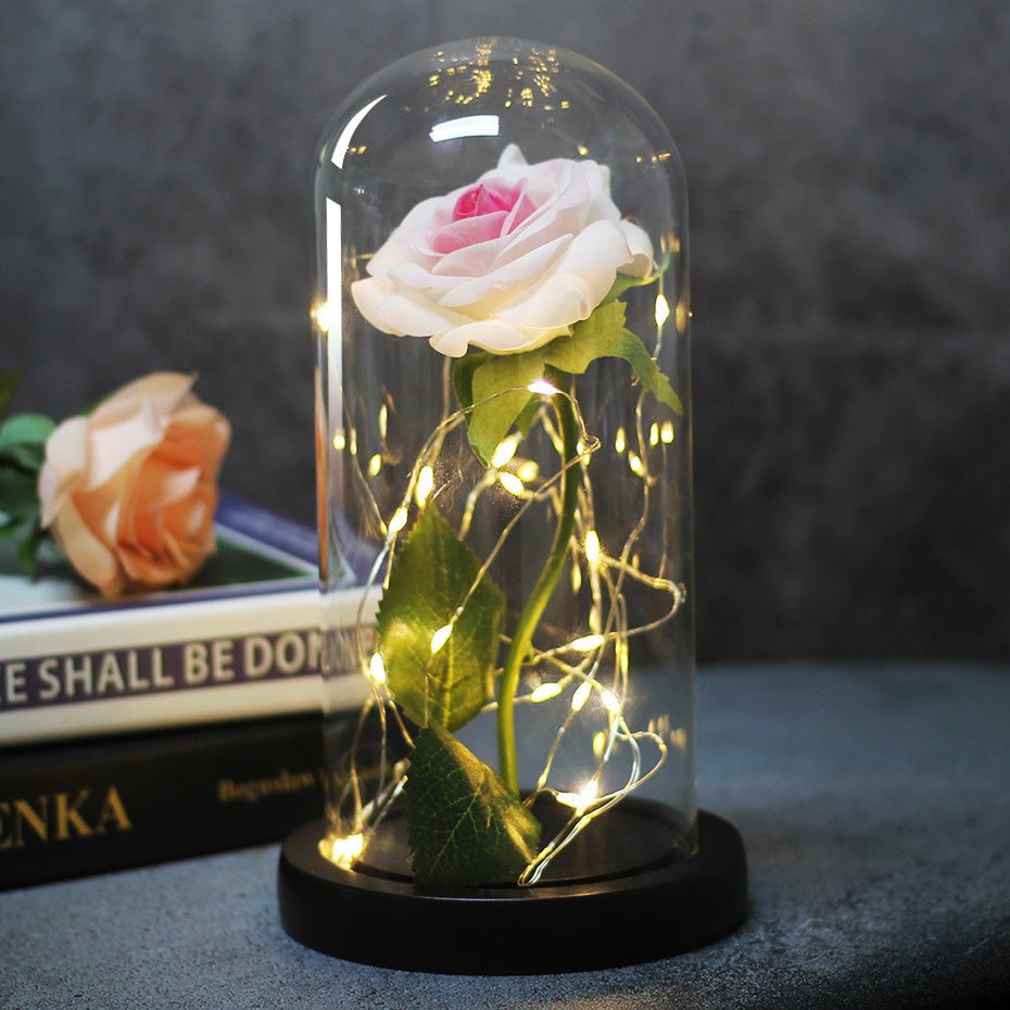 Enchanted Forever Rose Flower in Glass LED Light Christmas Decoration | Luxury Home Accessories | Heulog Glow