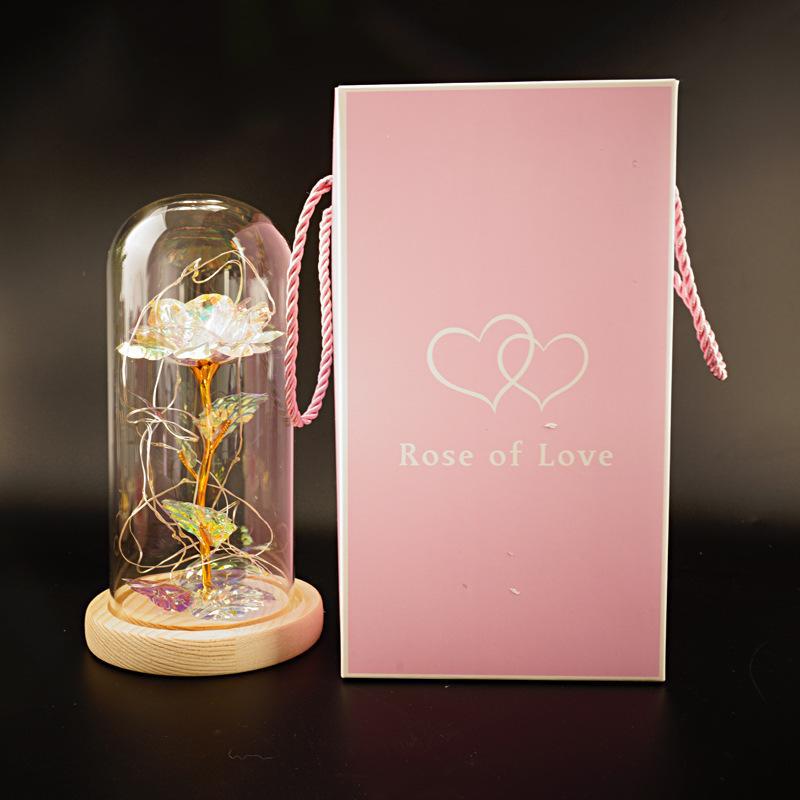 Enchanted Forever Rose Flower in Glass LED Light Christmas Decoration | Luxury Home Accessories | Heulog Glow