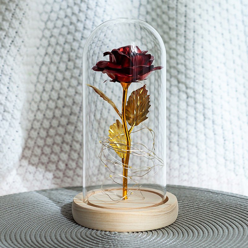 Enchanted Forever Rose Flower in Glass LED Light Christmas Decoration | Luxury Home Accessories | Heulog Glow