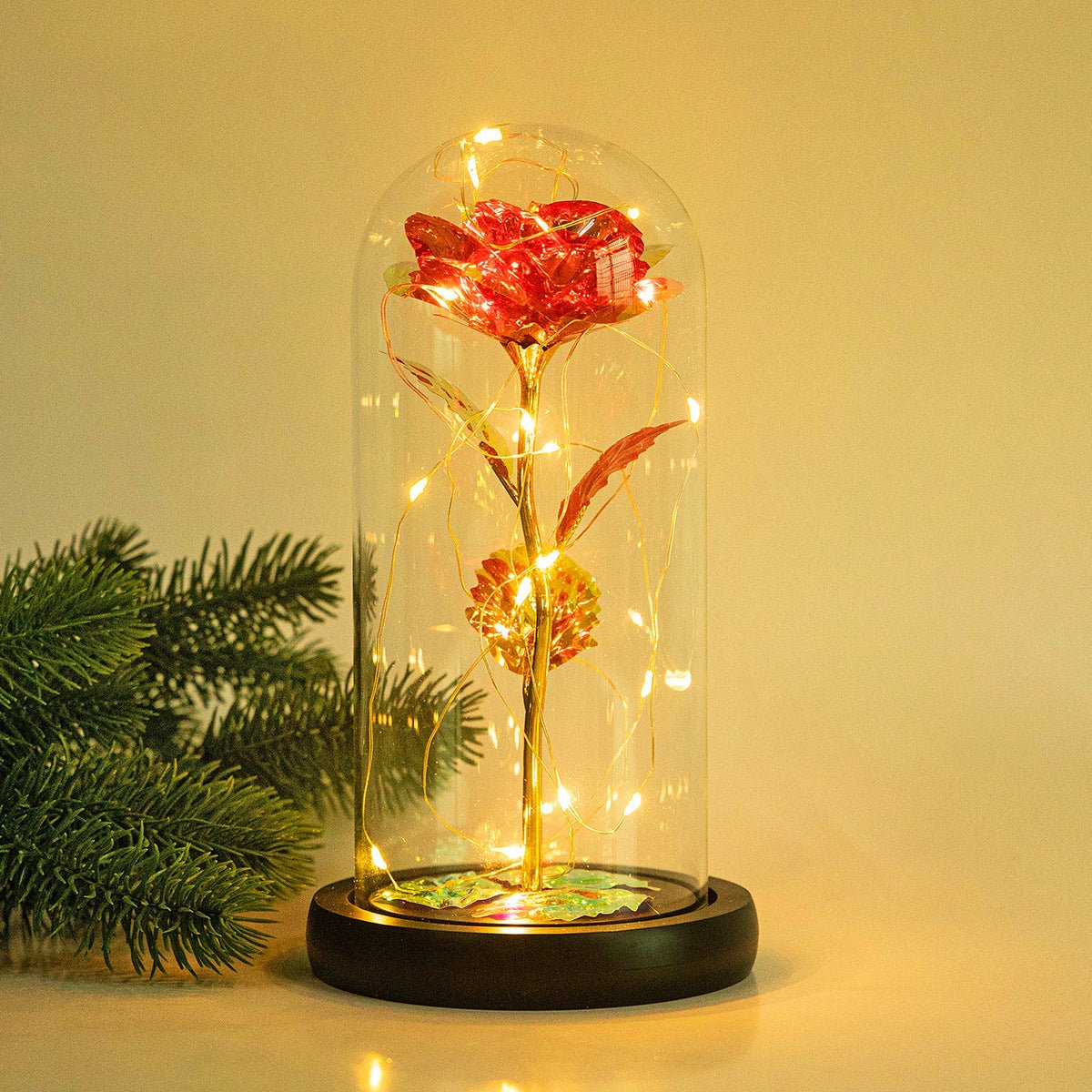 Enchanted Forever Rose Flower in Glass LED Light Christmas Decoration | Luxury Home Accessories | Heulog Glow