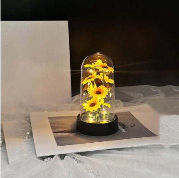 Enchanted Forever Rose Flower in Glass LED Light Christmas Decoration | Luxury Home Accessories | Heulog Glow