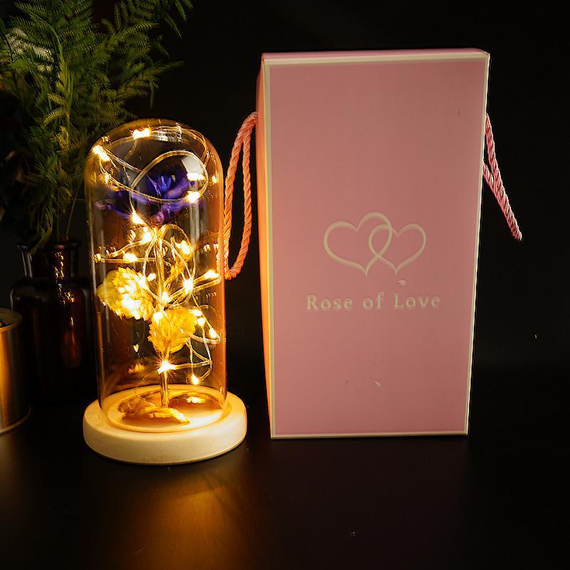 Enchanted Forever Rose Flower in Glass LED Light Christmas Decoration | Luxury Home Accessories | Heulog Glow