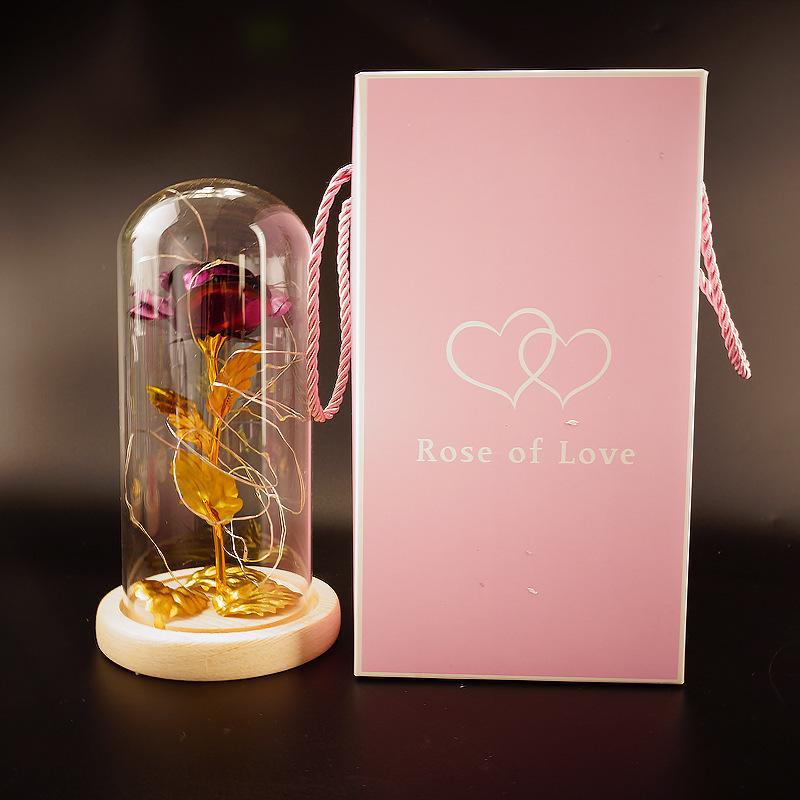 Enchanted Forever Rose Flower in Glass LED Light Christmas Decoration | Luxury Home Accessories | Heulog Glow