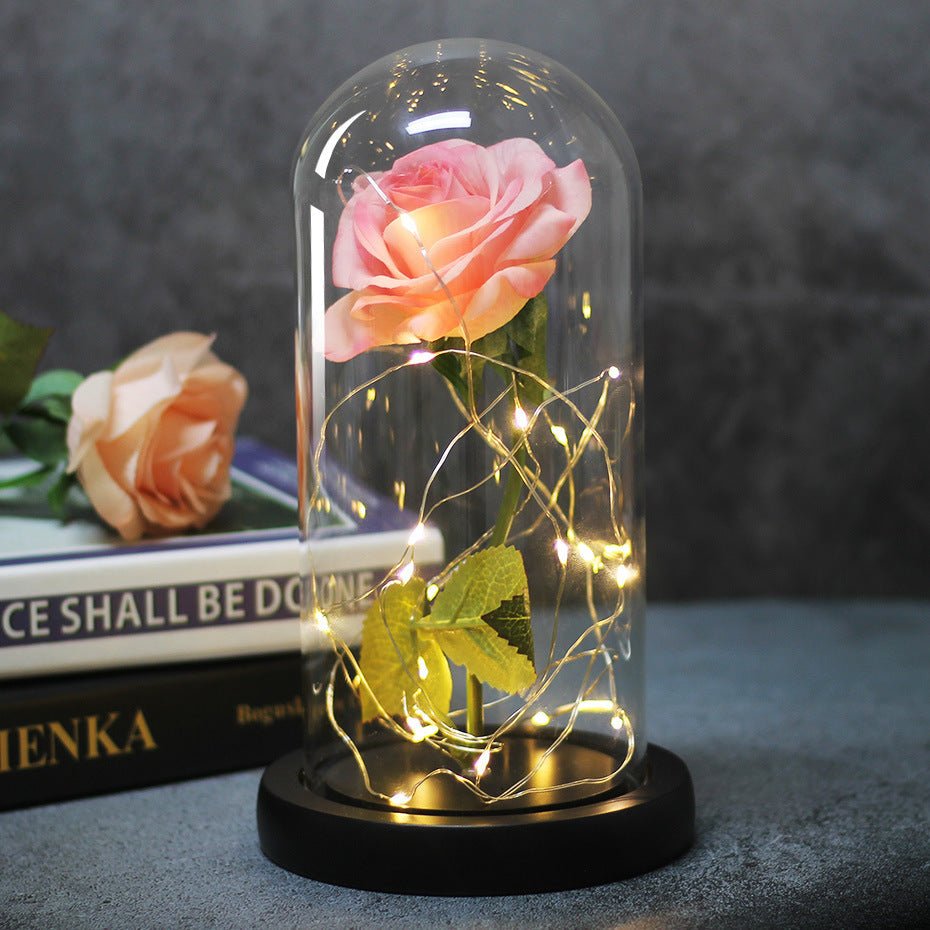 Enchanted Forever Rose Flower in Glass LED Light Christmas Decoration | Luxury Home Accessories | Heulog Glow