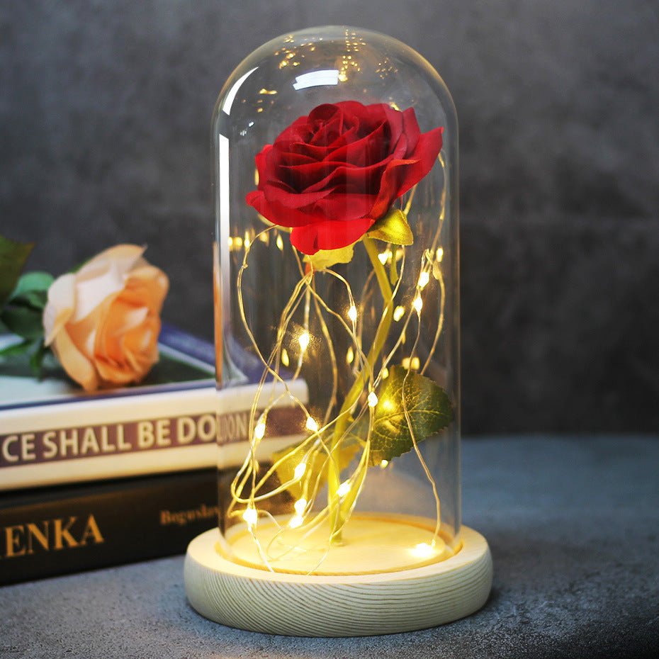 Enchanted Forever Rose Flower in Glass LED Light Christmas Decoration | Luxury Home Accessories | Heulog Glow