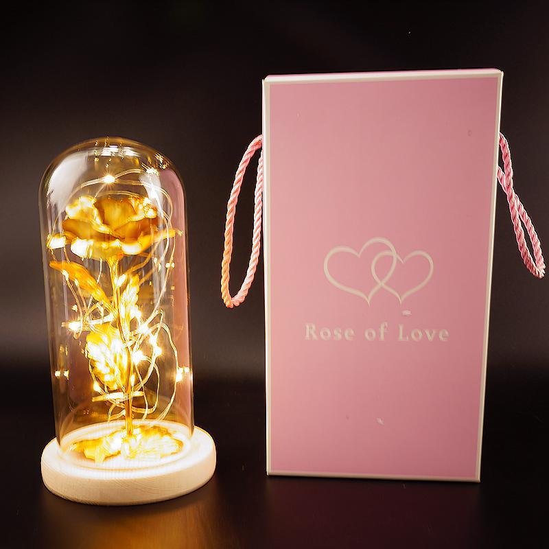 Enchanted Forever Rose Flower in Glass LED Light Christmas Decoration | Luxury Home Accessories | Heulog Glow