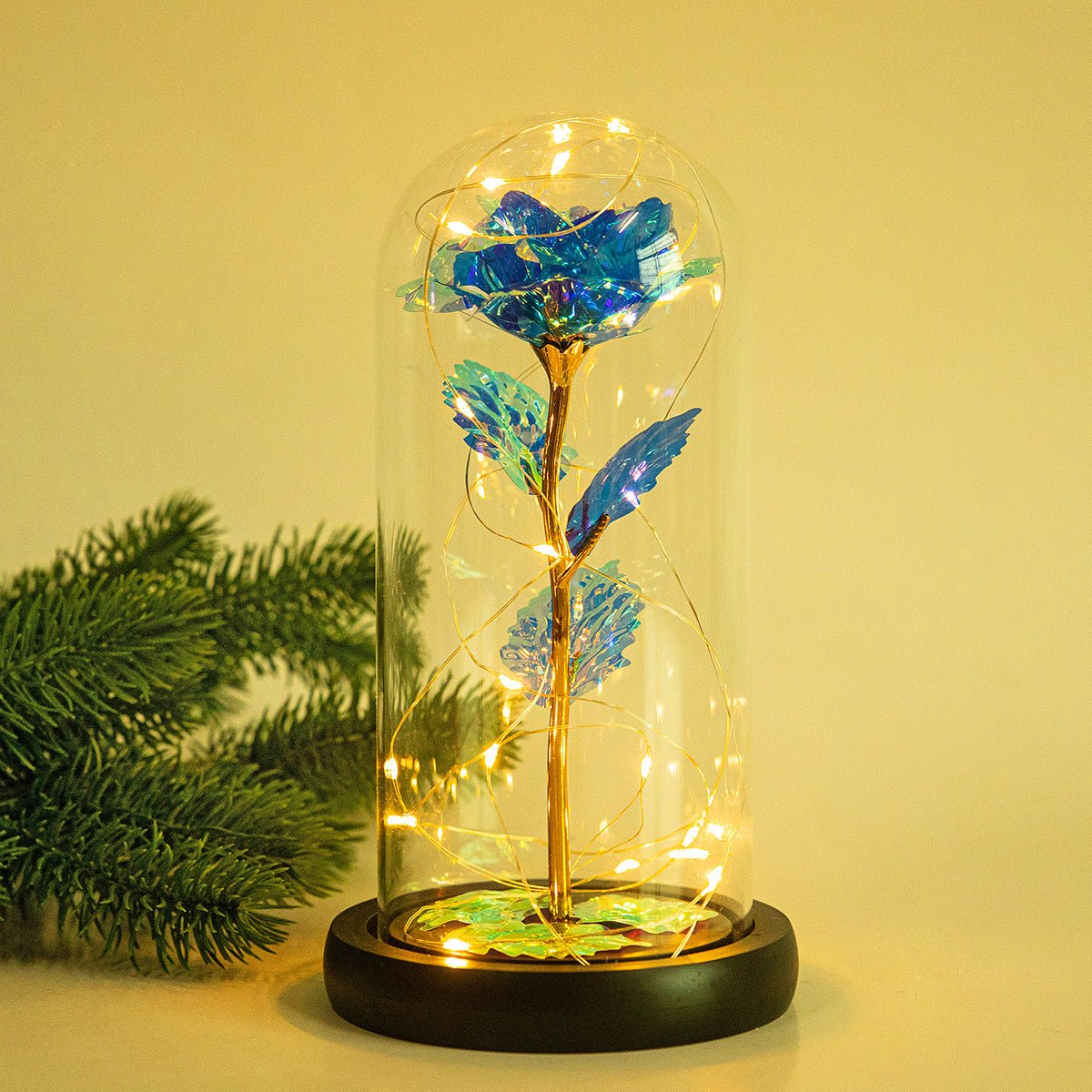 Enchanted Forever Rose Flower in Glass LED Light Christmas Decoration | Luxury Home Accessories | Heulog Glow