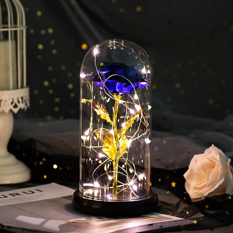 Enchanted Forever Rose Flower in Glass LED Light Christmas Decoration | Luxury Home Accessories | Heulog Glow