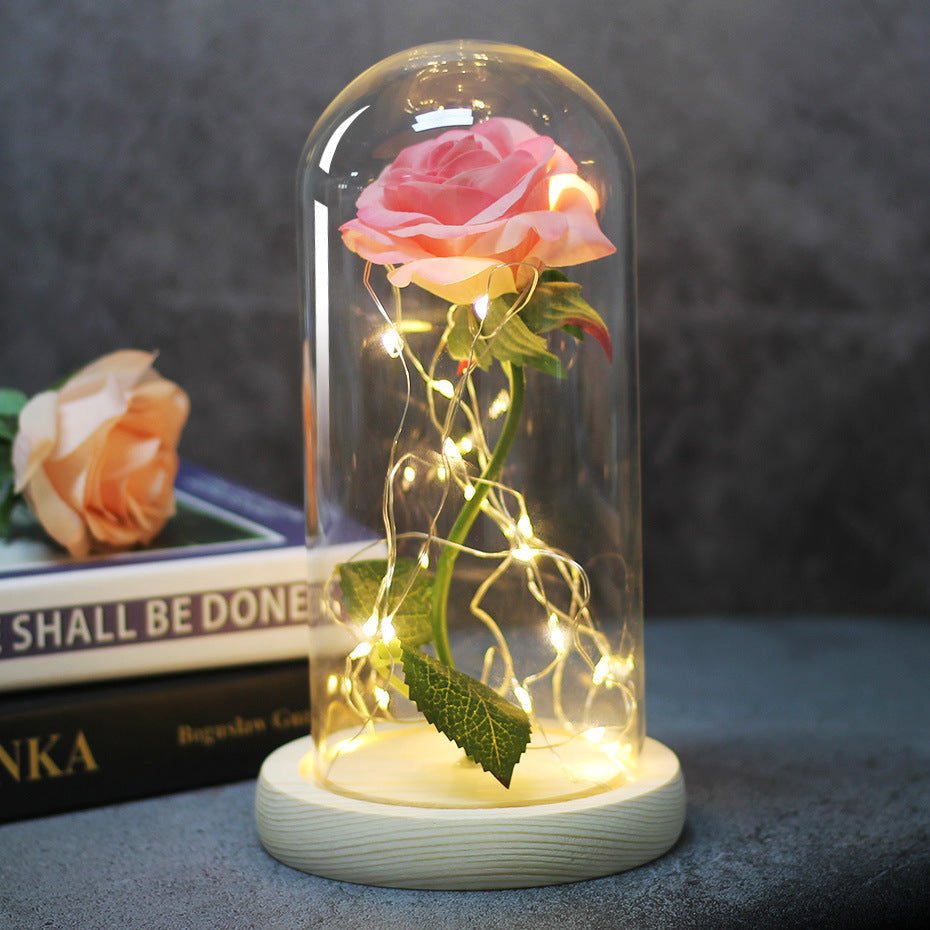 Enchanted Forever Rose Flower in Glass LED Light Christmas Decoration | Luxury Home Accessories | Heulog Glow