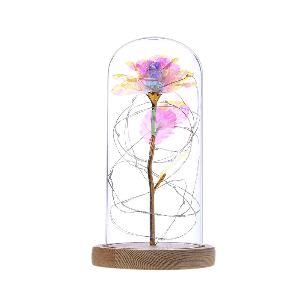 Enchanted Forever Rose Flower in Glass LED Light Christmas Decoration | Luxury Home Accessories | Heulog Glow