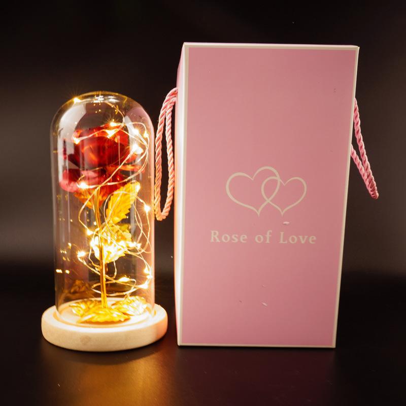 Enchanted Forever Rose Flower in Glass LED Light Christmas Decoration | Luxury Home Accessories | Heulog Glow
