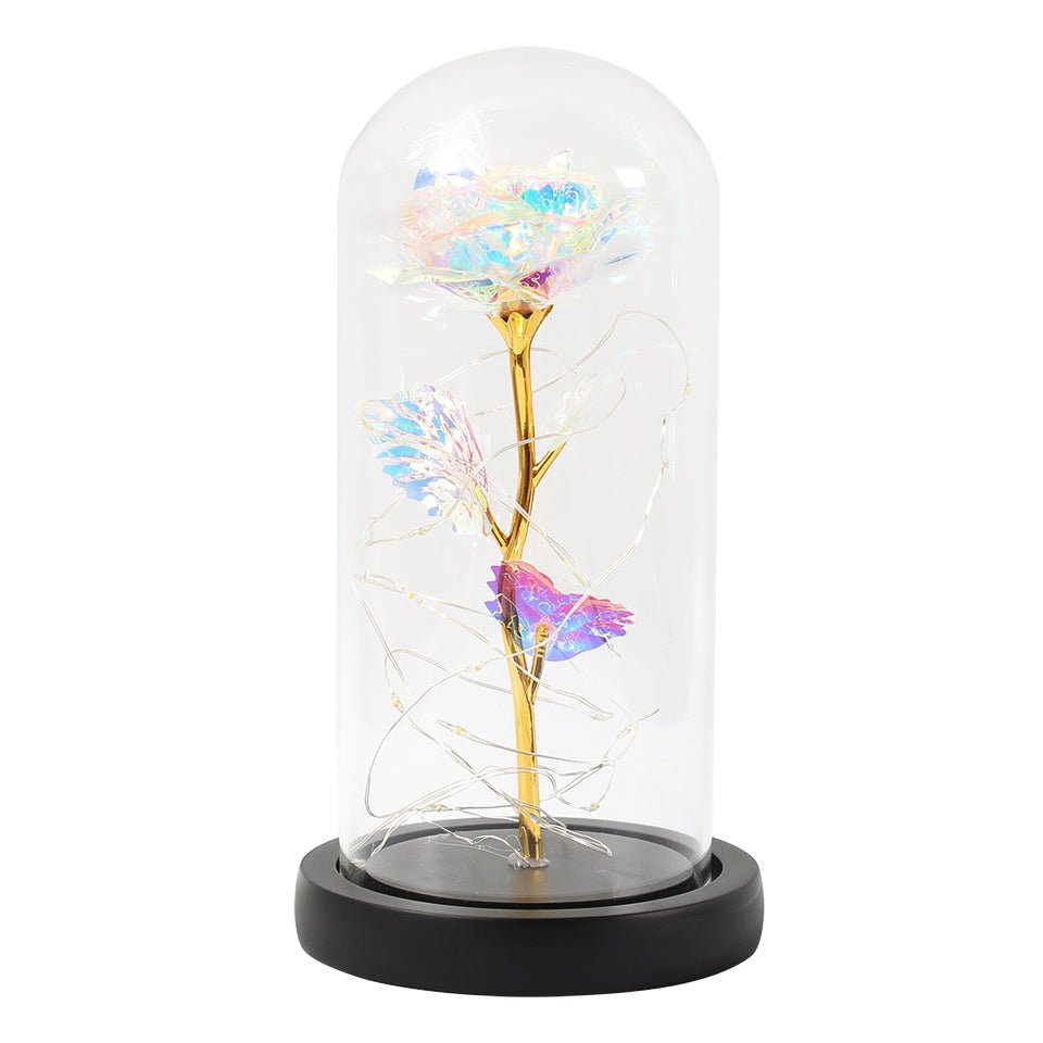 Enchanted Forever Rose Flower in Glass LED Light Christmas Decoration | Luxury Home Accessories | Heulog Glow
