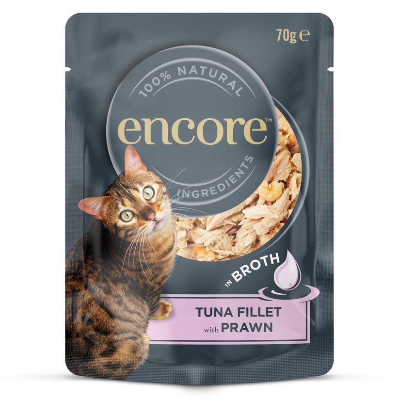 Encore Adult Wet Cat Food Pouch - Tuna & Prawn 70g | Luxury Home Accessories | Heulog Glow