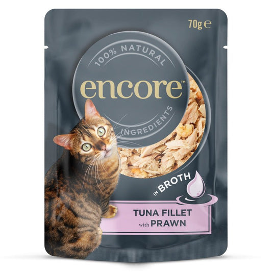 Encore Adult Wet Cat Food Pouch - Tuna & Prawn 70g | Luxury Home Accessories | Heulog Glow