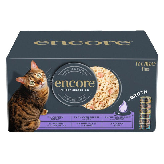 Encore Adult Wet Cat Food Tin - Mixed Multipack 12 x 70g | Luxury Home Accessories | Heulog Glow