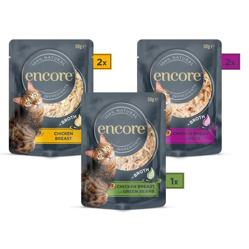 Encore Cat Broth Pouch Chicken Selection 5x50 | Luxury Home Accessories | Heulog Glow