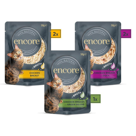 Encore Cat Broth Pouch Chicken Selection 5x50 | Luxury Home Accessories | Heulog Glow