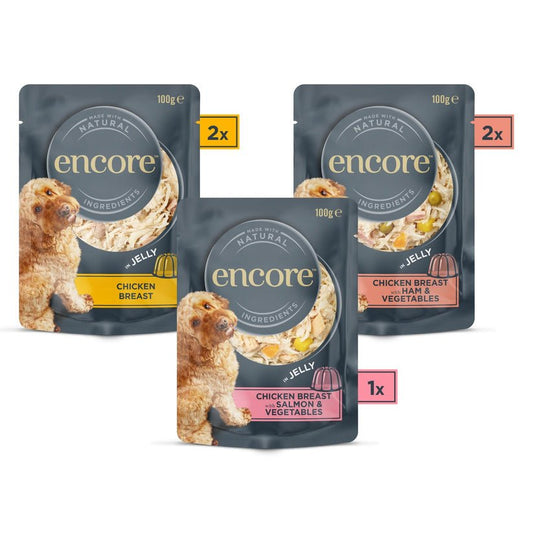 Encore Deluxe Collection Adult Wet Dog Pouch Chicken Select jelly 5x100g | Luxury Home Accessories | Heulog Glow