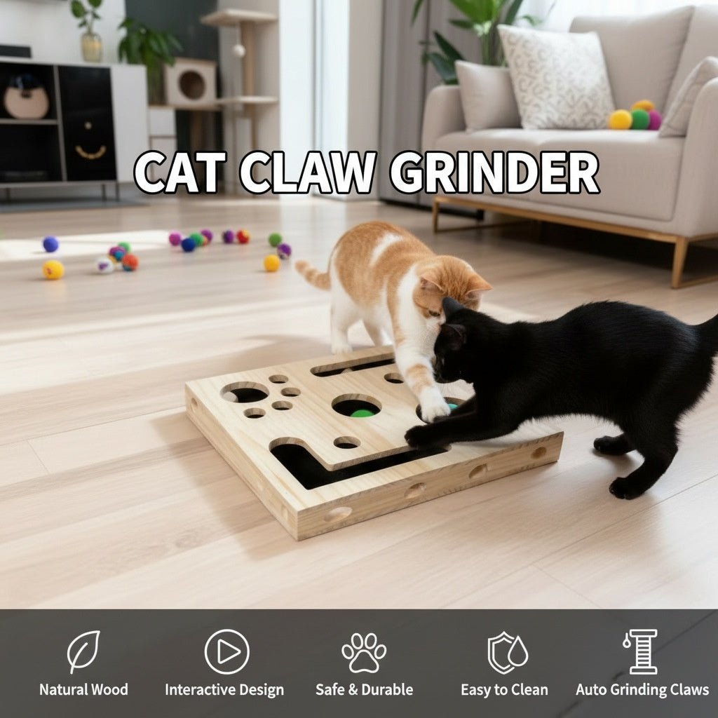Entertainment And Scratching Combo Tautaus Solid Wood Maze | Luxury Home Accessories | Heulog Glow