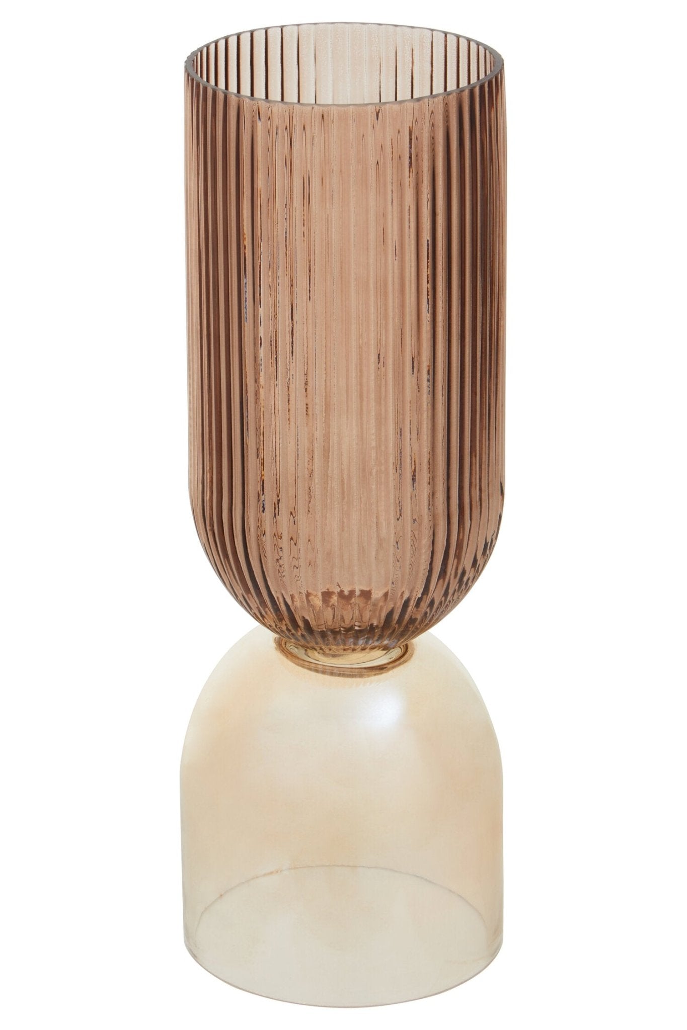 Esma Large Amber and Brown Glass Vase | Luxury Home Accessories | Heulog Glow