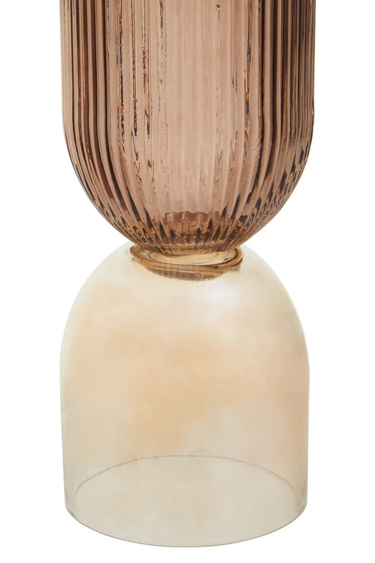Esma Large Amber and Brown Glass Vase | Luxury Home Accessories | Heulog Glow