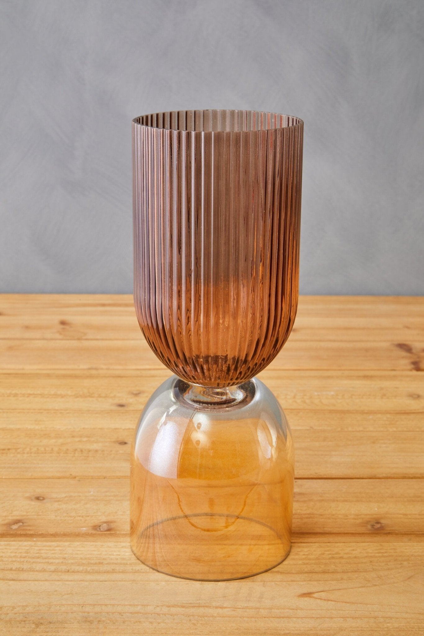 Esma Small Amber and Brown Glass Vase | Luxury Home Accessories | Heulog Glow