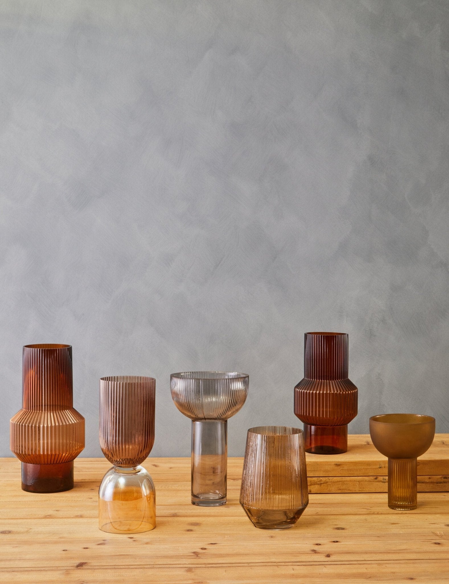 Esma Small Amber and Brown Glass Vase | Luxury Home Accessories | Heulog Glow