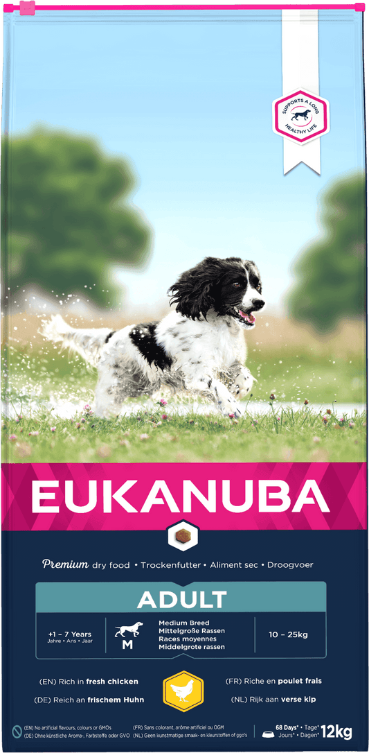 Eukanuba Adult Medium Breed Chicken 12kg - RSP £49.99 | Luxury Home Accessories | Heulog Glow