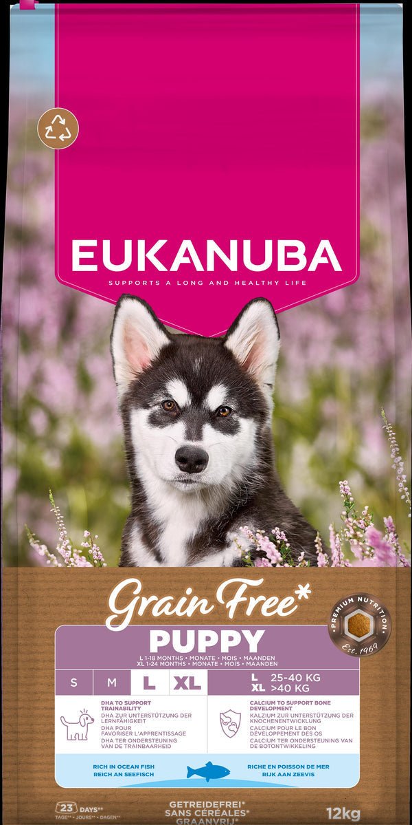 Eukanuba Grain Free - Ocean Fish - Puppy Large 12kg | Luxury Home Accessories | Heulog Glow