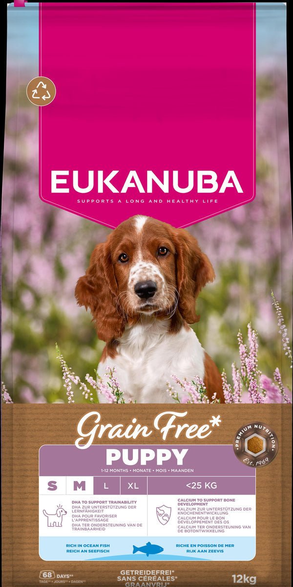 Eukanuba Grain Free - Ocean Fish - Puppy Small/Medium 12kg | Luxury Home Accessories | Heulog Glow