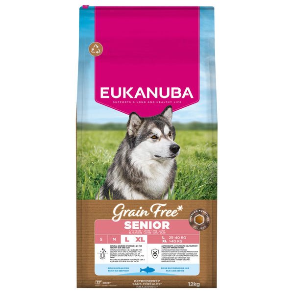 Eukanuba Grain Free - Ocean Fish - Senior Large 12kg | Luxury Home Accessories | Heulog Glow