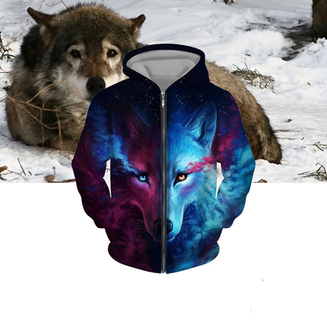 Europe And America Large Size 3d Printed Hooded Zipper Sweater | Luxury Home Accessories | Heulog Glow