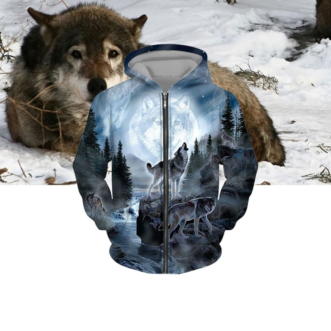 Europe And America Large Size 3d Printed Hooded Zipper Sweater | Luxury Home Accessories | Heulog Glow