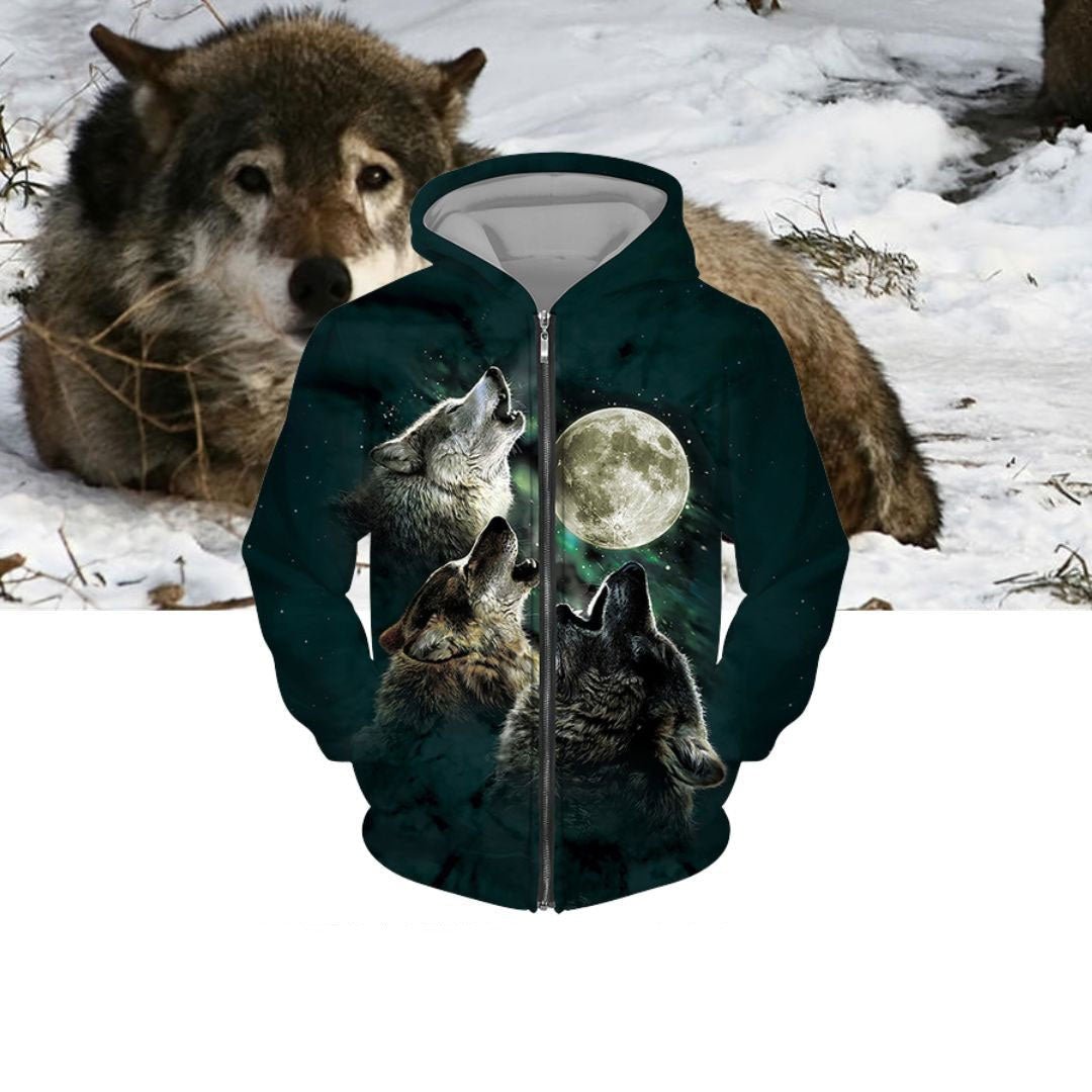 Europe And America Large Size 3d Printed Hooded Zipper Sweater | Luxury Home Accessories | Heulog Glow