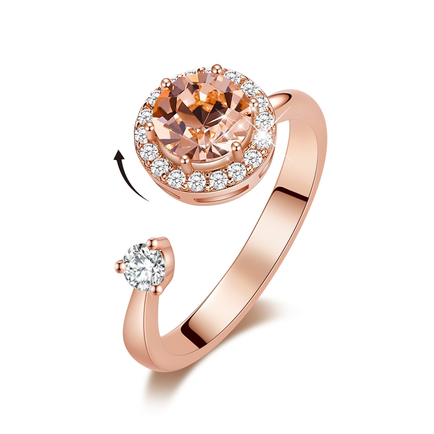 Europe and the United States new personality rotating ring female crystal ring | Luxury Home Accessories | Heulog Glow