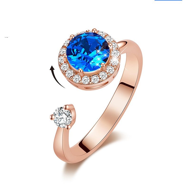 Europe and the United States new personality rotating ring female crystal ring | Luxury Home Accessories | Heulog Glow