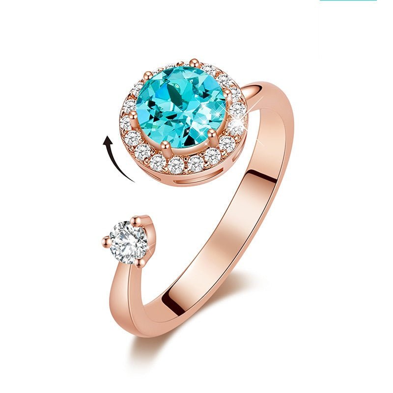 Europe and the United States new personality rotating ring female crystal ring | Luxury Home Accessories | Heulog Glow