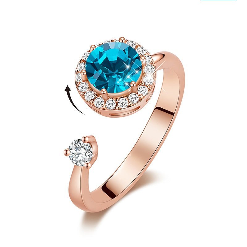 Europe and the United States new personality rotating ring female crystal ring | Luxury Home Accessories | Heulog Glow