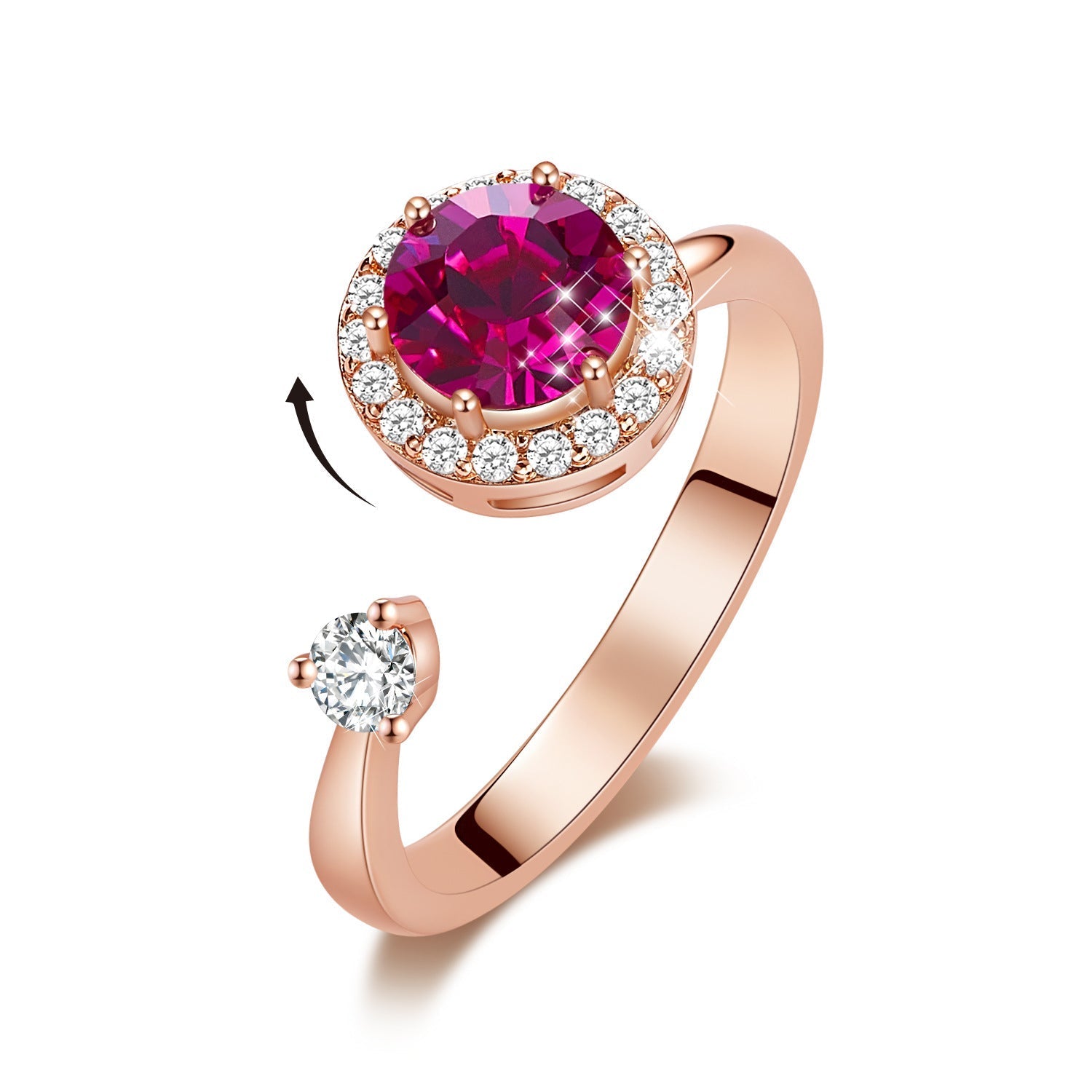 Europe and the United States new personality rotating ring female crystal ring | Luxury Home Accessories | Heulog Glow